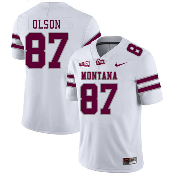 Montana Grizzlies #87 Jake Olson College Football Jerseys Stitched Sale-White